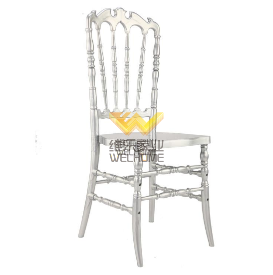 Silver Highback Resin Napoleon Chair for Wedding/Event